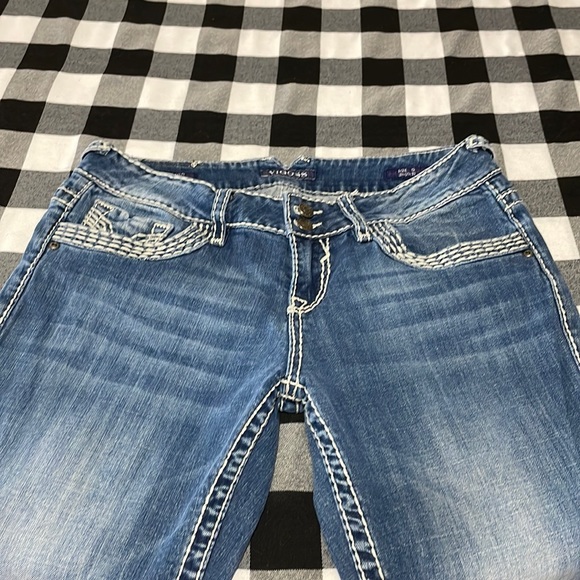 Vigoss Denim - Vigoss Dublin Bootcut Jeans Size 12 x 31 Thick Stitch Double Pockets Stretch